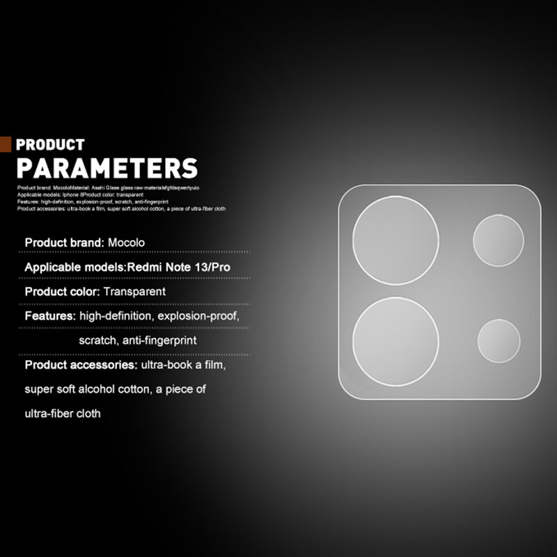 MOCOLO For Xiaomi Redmi Note 13 5G Camera Lens Film Tempered Glass Lens Protector MOCOLO For Xiaomi Redmi Note 13 5G Camera Lens Film Tempered Glass Lens Protector